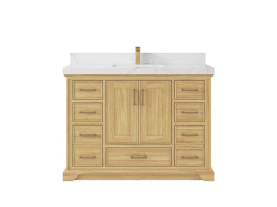 Charlotte 48 in. W x 22 in. D Single Sink Bathroom Teak Wood Vanity - Willow Bath and Vanity