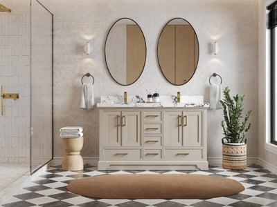 Charlotte 60 in. W x 22 in. D Double Sink Bathroom Vanity - Willow Bath and Vanity