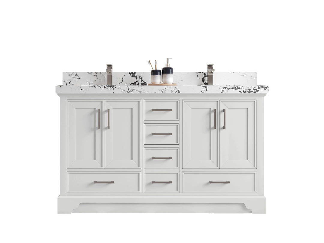 Charlotte Slim Shaker Bathroom Vanity – White Oak, Teak Wood, Painted with Quartz & Marble or Taj Mahal Quarzite - photo 30