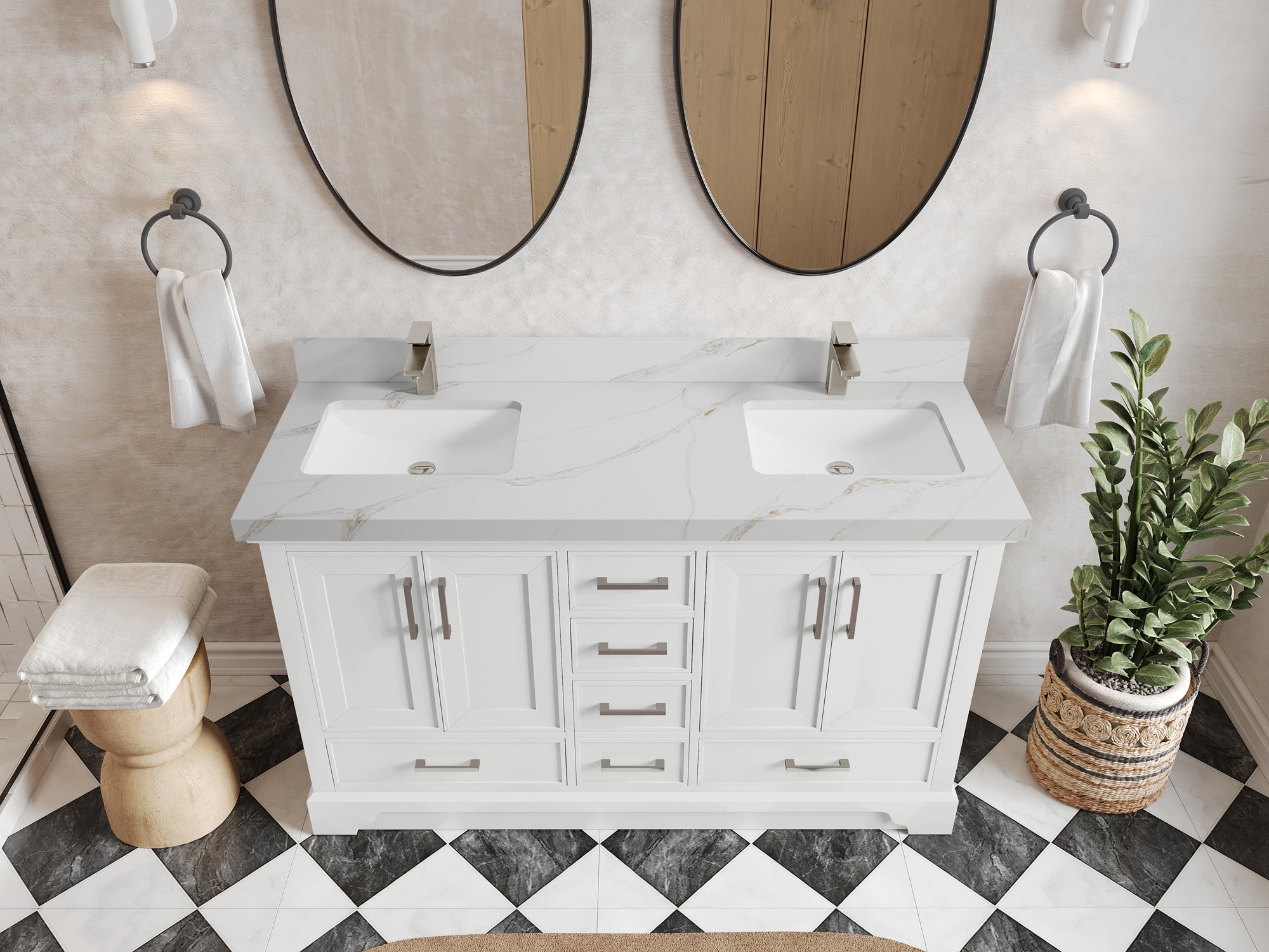Charlotte 60 in. W x 22 in. D Double Sink Bathroom Vanity - Willow Bath and Vanity