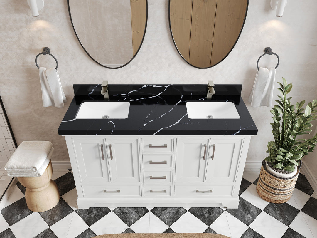 Charlotte 60 in. W x 22 in. D Double Sink Bathroom Vanity - Willow Bath and Vanity