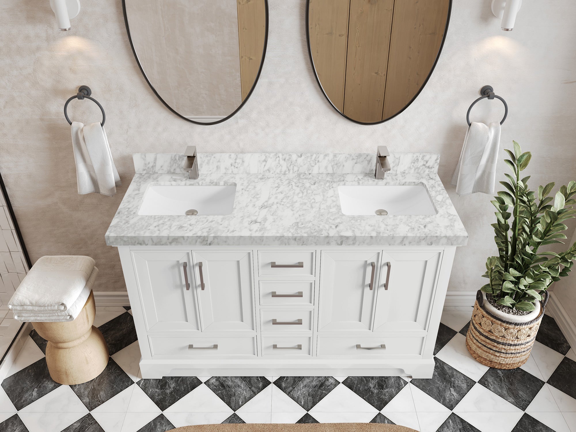 Charlotte 60 in. W x 22 in. D Double Sink Bathroom Vanity - Willow Bath and Vanity