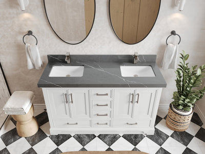Charlotte 60 in. W x 22 in. D Double Sink Bathroom Vanity - Willow Bath and Vanity