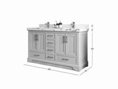 Charlotte 60 in. W x 22 in. D Double Sink Bathroom Vanity - Willow Bath and Vanity