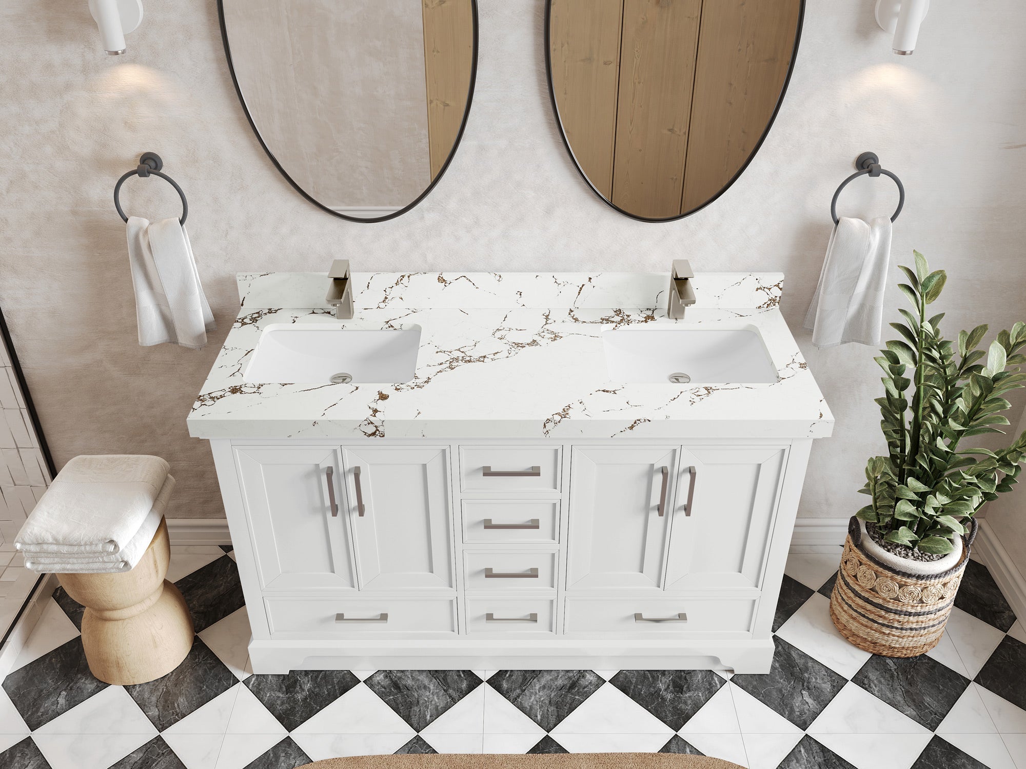 Charlotte 60 in. W x 22 in. D Double Sink Bathroom Vanity - Willow Bath and Vanity
