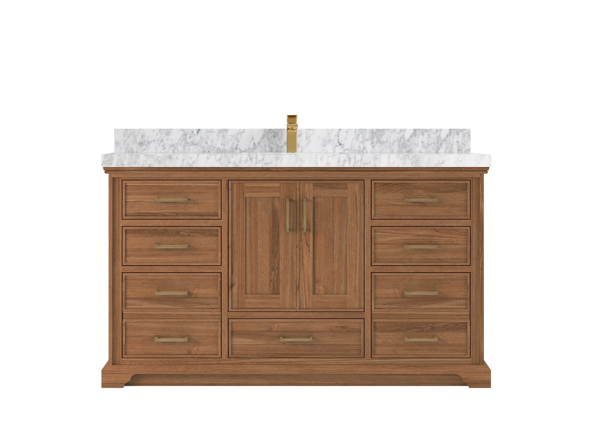 Charlotte 60 in. W x 22 in. D Single Sink Bathroom Teak Wood Vanity - Willow Bath and Vanity