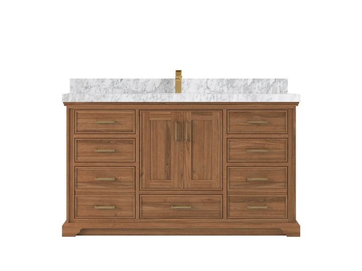 Charlotte 60 in. W x 22 in. D Single Sink Bathroom Teak Wood Vanity - photo 8