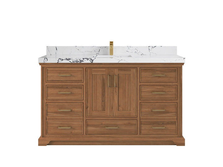 Charlotte 60 in. W x 22 in. D Single Sink Bathroom Teak Wood Vanity - photo 23
