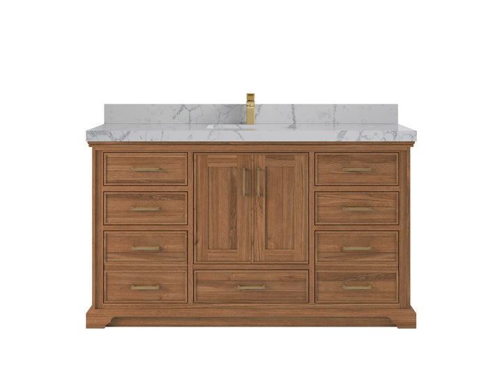 Charlotte 60 in. W x 22 in. D Single Sink Bathroom Teak Wood Vanity - photo 24