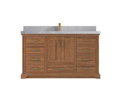 Charlotte 60 in. W x 22 in. D Single Sink Bathroom Teak Wood Vanity - photo 19