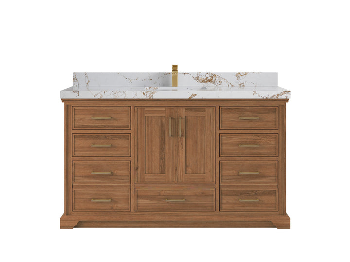 Charlotte 60 in. W x 22 in. D Single Sink Bathroom Teak Wood Vanity - photo 22