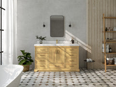 Charlotte 60 in. W x 22 in. D Single Sink Bathroom Teak Wood Vanity - photo 4