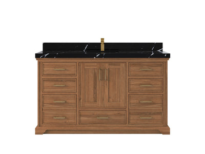 Charlotte 60 in. W x 22 in. D Single Sink Bathroom Teak Wood Vanity - Willow Bath and Vanity