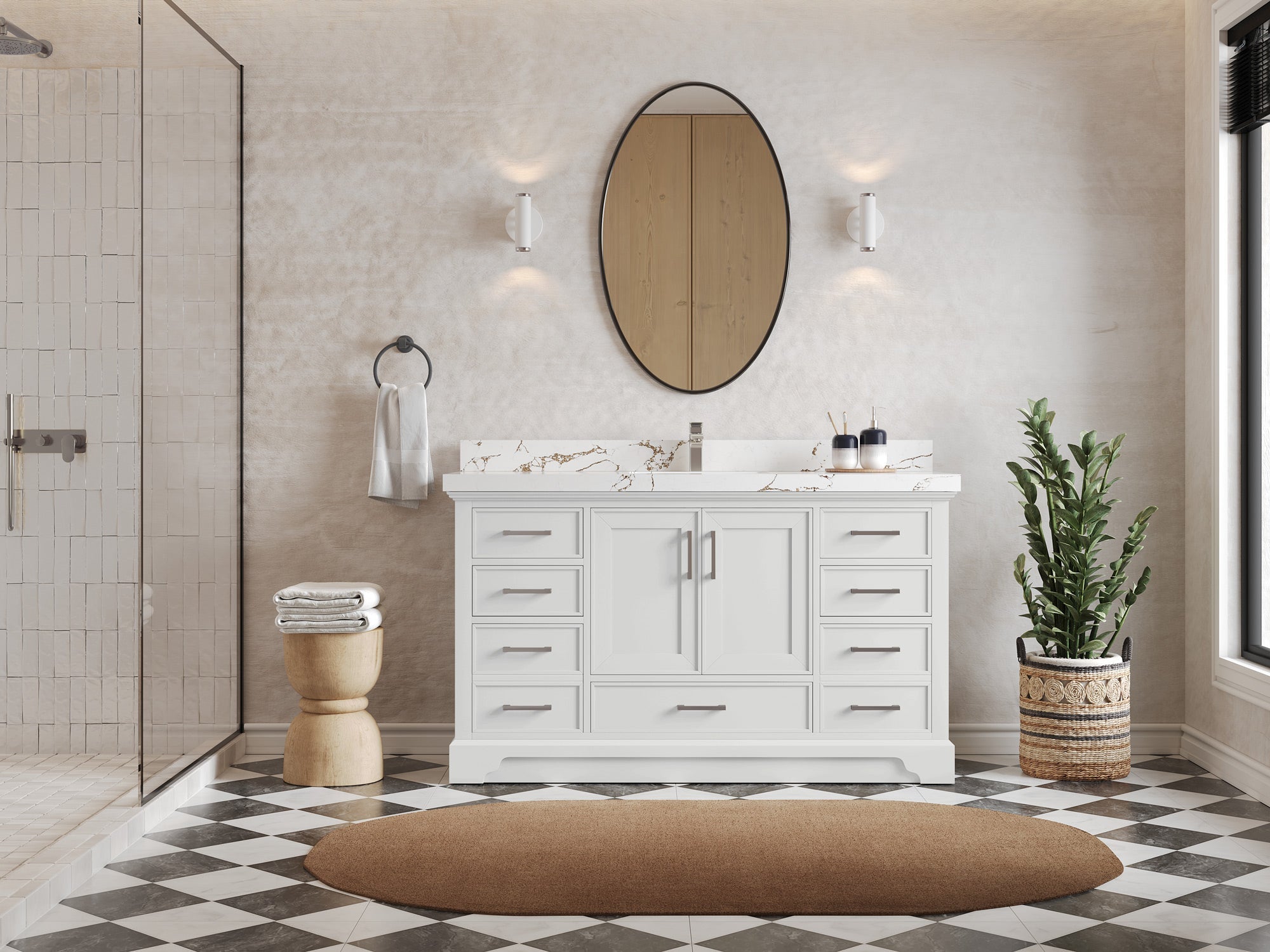 Charlotte 60 in. W x 22 in. D Single Sink Bathroom Vanity - Willow Bath and Vanity