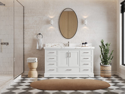 Charlotte 60 in. W x 22 in. D Single Sink Bathroom Vanity - Willow Bath and Vanity