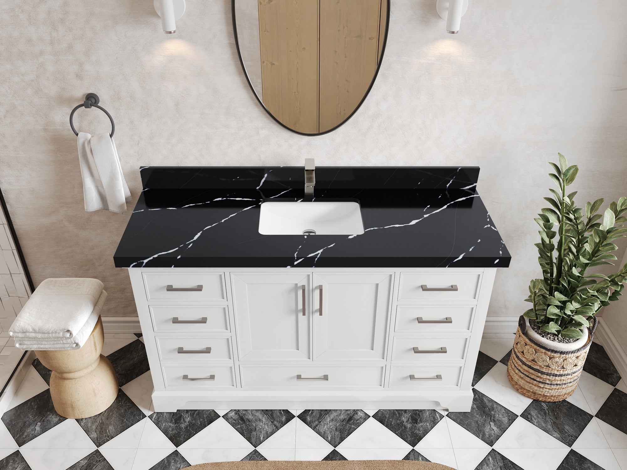 Charlotte 60 in. W x 22 in. D Single Sink Bathroom Vanity - Willow Bath and Vanity