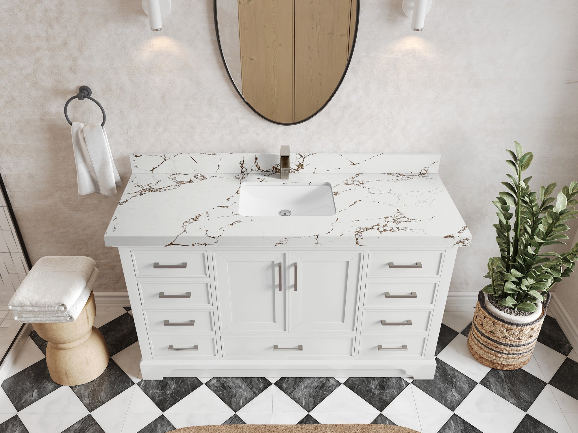 Charlotte 60 in. W x 22 in. D Single Sink Bathroom Vanity - Willow Bath and Vanity