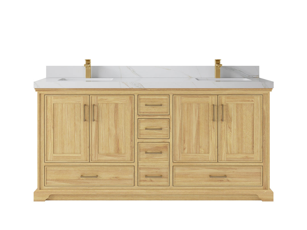 Charlotte 72 in. W x 22 in. D Double Sink Bathroom Teak Wood Vanity - Willow Bath and Vanity
