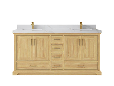 Charlotte 72 in. W x 22 in. D Double Sink Bathroom Teak Wood Vanity - Willow Bath and Vanity