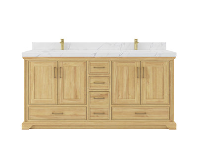 Charlotte 72 in. W x 22 in. D Double Sink Bathroom Teak Wood Vanity - Willow Bath and Vanity