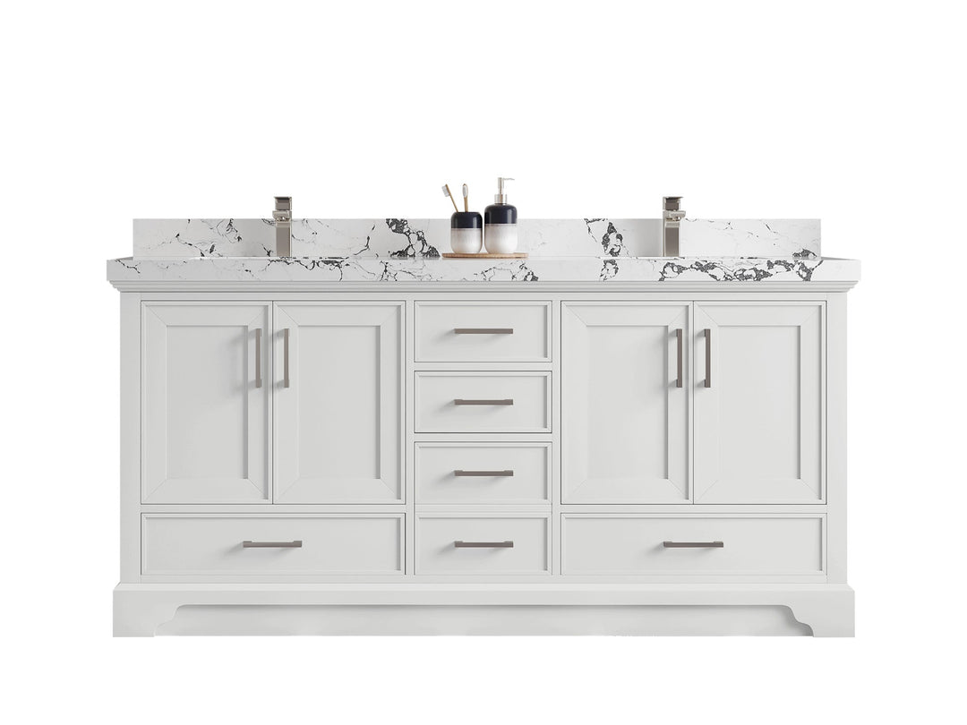 Charlotte Slim Shaker Bathroom Vanity – White Oak, Teak Wood, Painted with Quartz & Marble or Taj Mahal Quarzite - photo 25