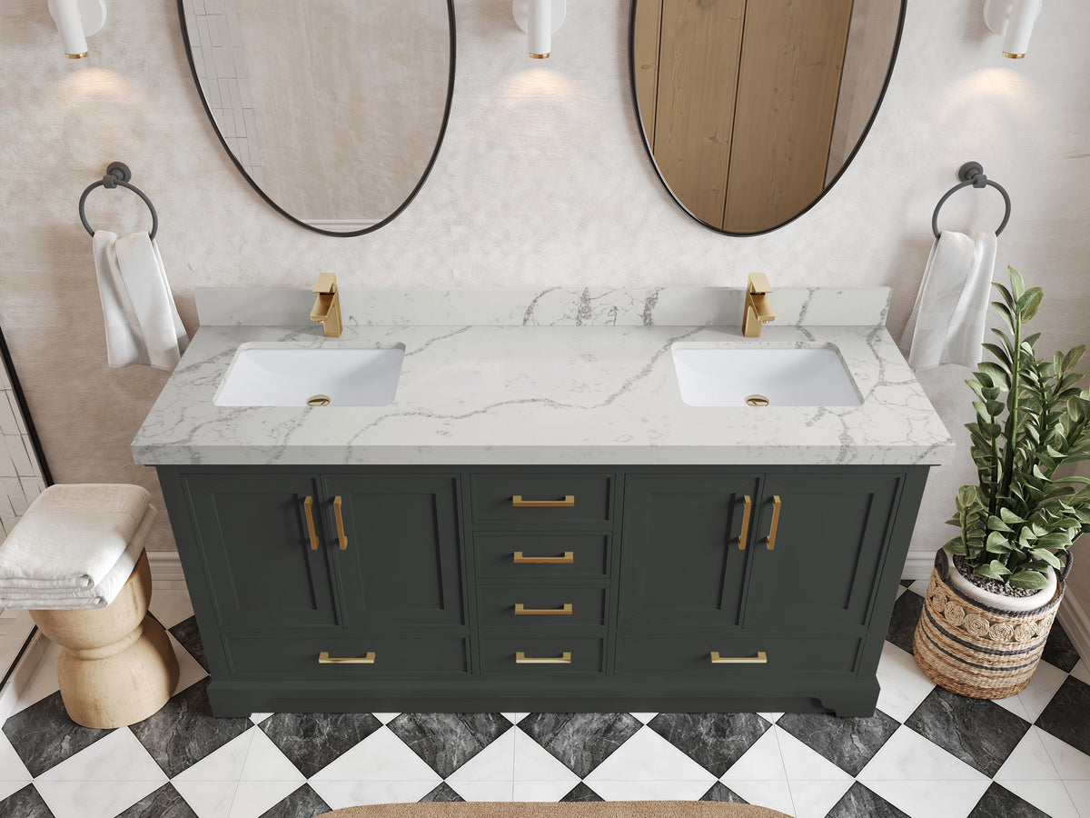 Charlotte 72 in. W x 22 in. D Double Sink Bathroom Vanity - Willow Bath and Vanity