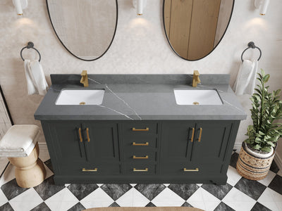 Charlotte 72 in. W x 22 in. D Double Sink Bathroom Vanity - Willow Bath and Vanity