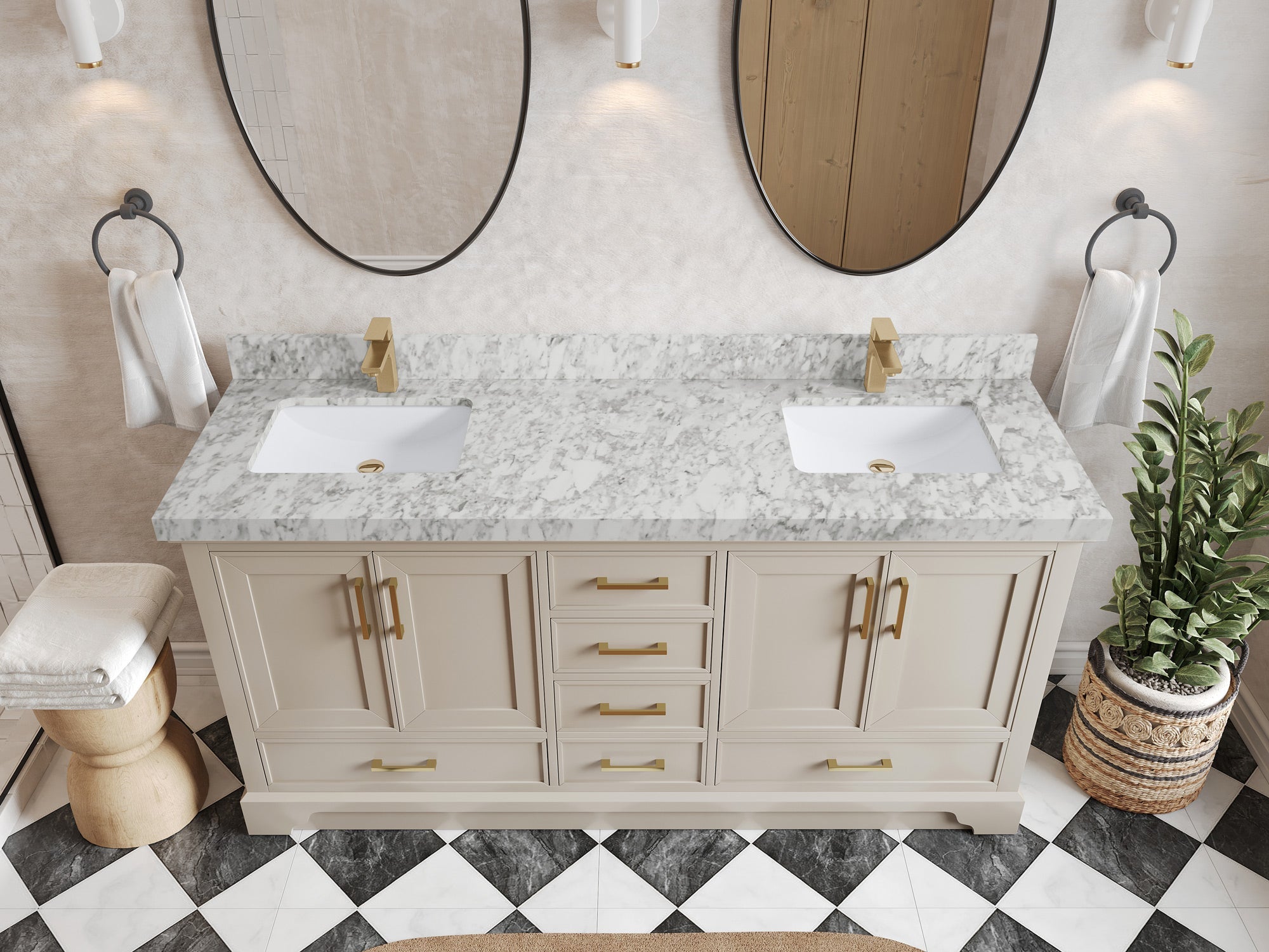 Charlotte 72 in. W x 22 in. D Double Sink Bathroom Vanity - Willow Bath and Vanity