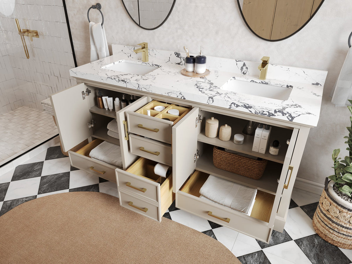 Charlotte 72 in. W x 22 in. D Double Sink Bathroom Vanity - Willow Bath and Vanity
