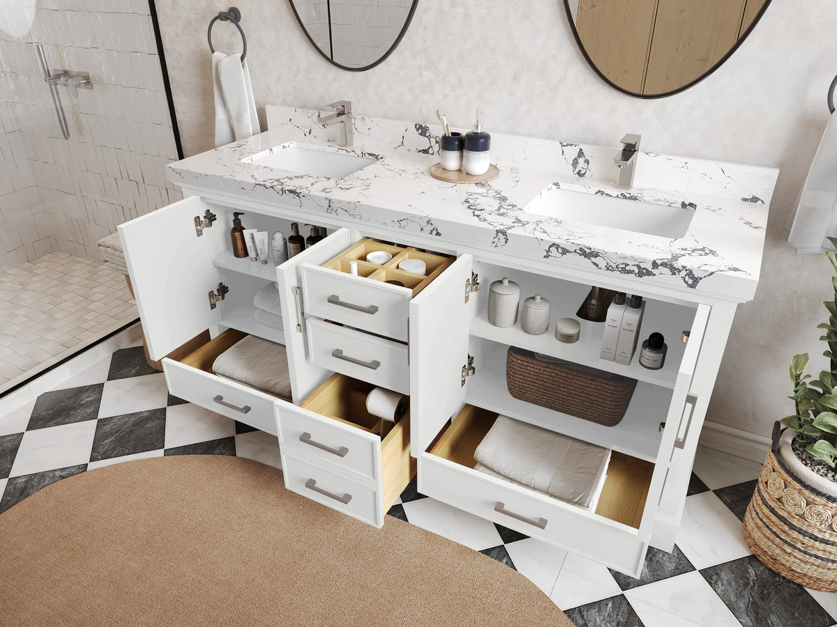 Charlotte 72 in. W x 22 in. D Double Sink Bathroom Vanity - Willow Bath and Vanity