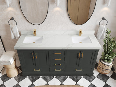 Charlotte 72 in. W x 22 in. D Double Sink Bathroom Vanity - Willow Bath and Vanity