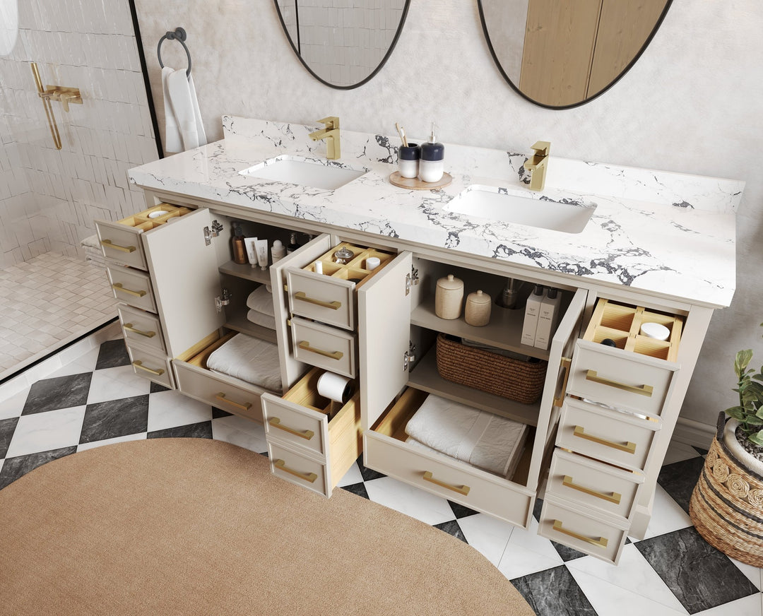 Charlotte 80 in. W x 22 in. D Double Sink Bathroom Vanity - Willow Bath and Vanity