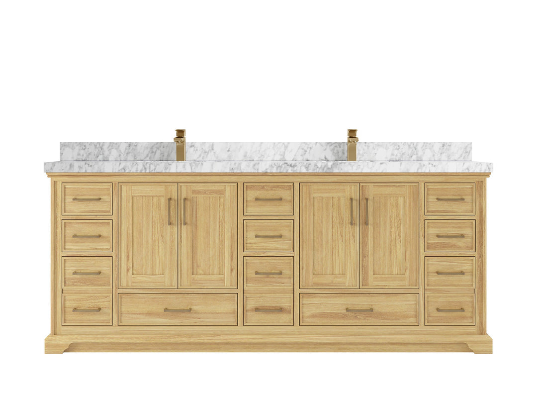 Charlotte 84 in. W x 22 in. D Double Sink Bathroom Teak Wood Vanity - Willow Bath and Vanity