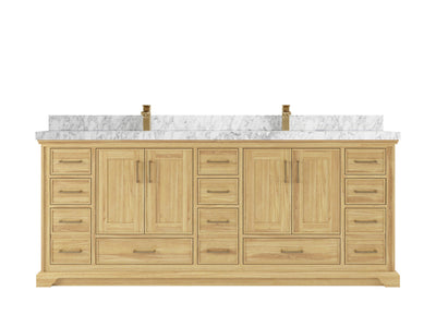 Charlotte 84 in. W x 22 in. D Double Sink Bathroom Teak Wood Vanity - Willow Bath and Vanity