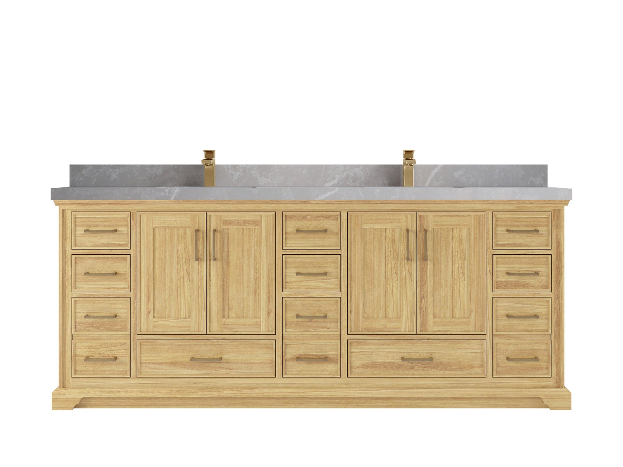 Charlotte 84 in. W x 22 in. D Double Sink Bathroom Teak Wood Vanity - Willow Bath and Vanity