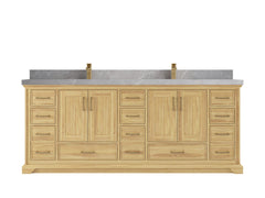 Charlotte 84 in. W x 22 in. D Double Sink Bathroom Teak Wood Vanity - photo 18