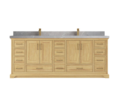 Charlotte 84 in. W x 22 in. D Double Sink Bathroom Teak Wood Vanity - Willow Bath and Vanity