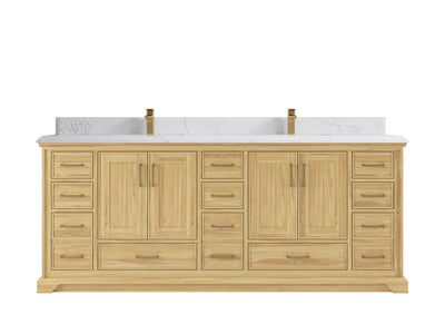 Charlotte 84 in. W x 22 in. D Double Sink Bathroom Teak Wood Vanity - Willow Bath and Vanity