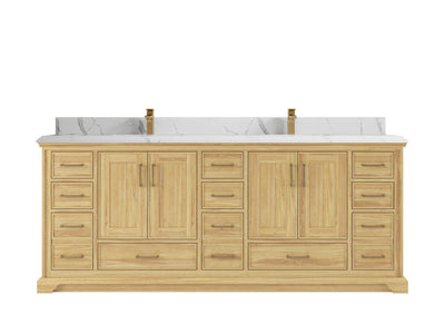 Charlotte 84 in. W x 22 in. D Double Sink Bathroom Teak Wood Vanity - Willow Bath and Vanity