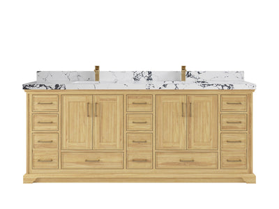 Charlotte 84 in. W x 22 in. D Double Sink Bathroom Teak Wood Vanity - Willow Bath and Vanity