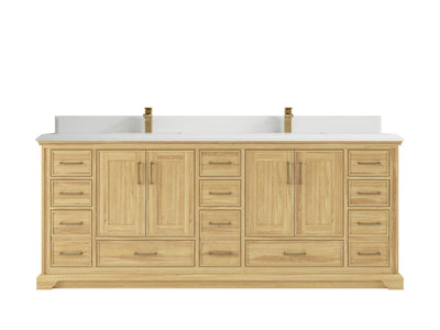 Charlotte 84 in. W x 22 in. D Double Sink Bathroom Teak Wood Vanity - Willow Bath and Vanity