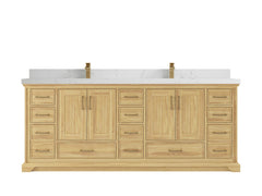 Charlotte 84 in. W x 22 in. D Double Sink Bathroom Teak Wood Vanity - photo 17