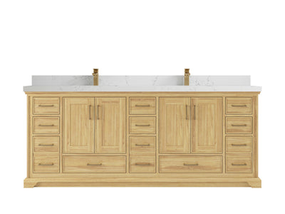 Charlotte 84 in. W x 22 in. D Double Sink Bathroom Teak Wood Vanity - Willow Bath and Vanity