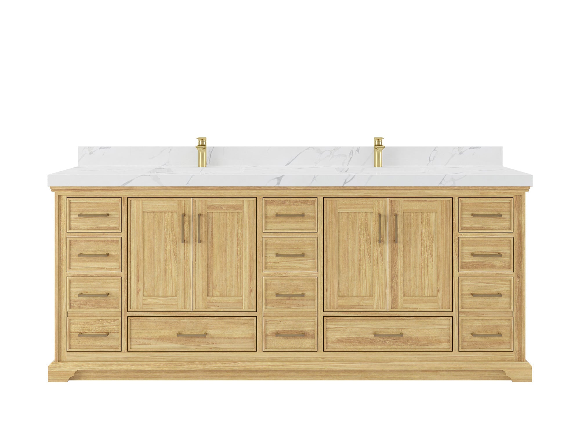 Charlotte 84 in. W x 22 in. D Double Sink Bathroom Teak Wood Vanity - Willow Bath and Vanity