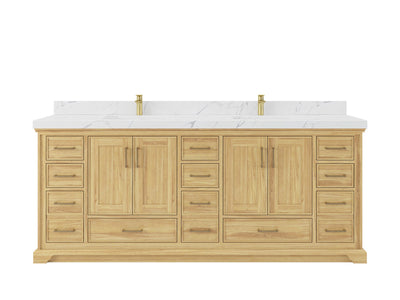 Charlotte 84 in. W x 22 in. D Double Sink Bathroom Teak Wood Vanity - Willow Bath and Vanity