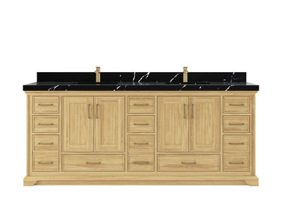 Charlotte 84 in. W x 22 in. D Double Sink Bathroom Teak Wood Vanity - Willow Bath and Vanity