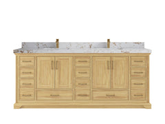 Charlotte 84 in. W x 22 in. D Double Sink Bathroom Teak Wood Vanity - photo 21
