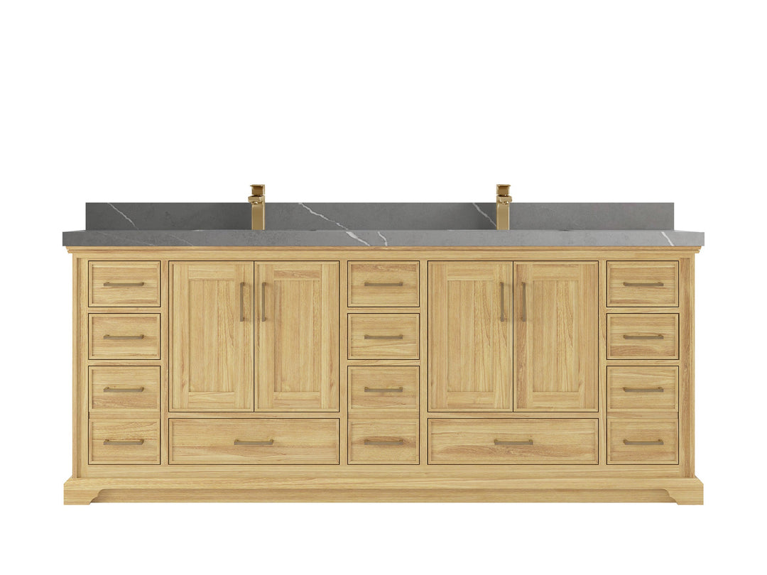 Charlotte 84 in. W x 22 in. D Double Sink Bathroom Teak Wood Vanity - Willow Bath and Vanity