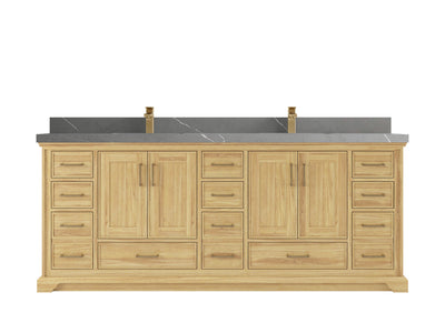 Charlotte 84 in. W x 22 in. D Double Sink Bathroom Teak Wood Vanity - Willow Bath and Vanity
