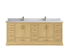 Charlotte 84 in. W x 22 in. D Double Sink Bathroom Teak Wood Vanity - photo 12